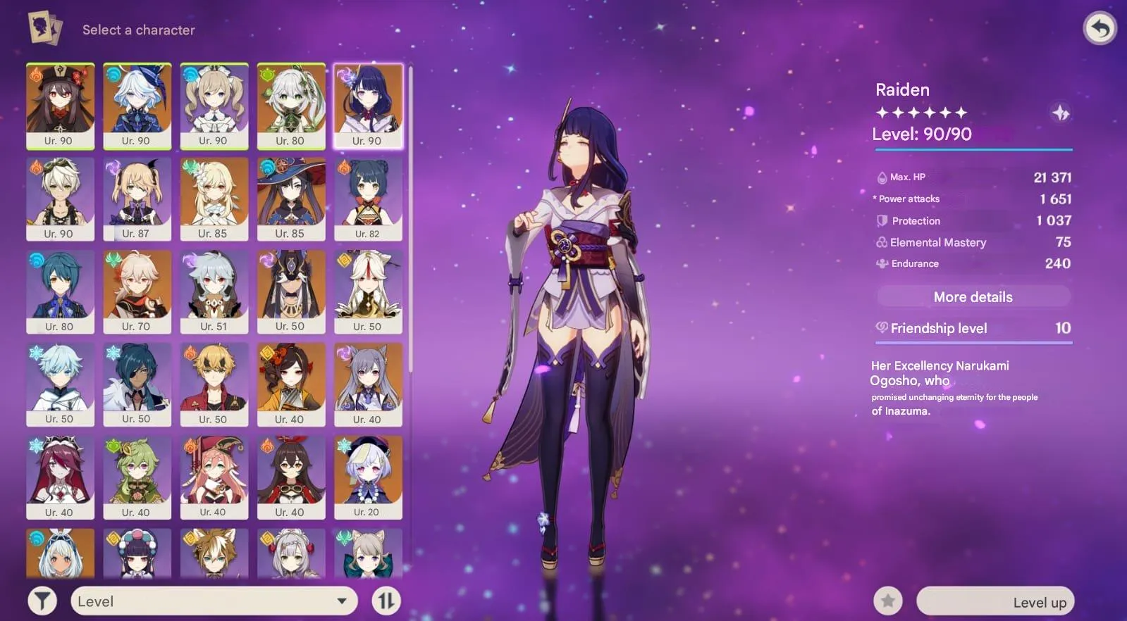 GI1167 High AR58 with Hu Tao Homa, Nahida C1, Furina, Raiden, Kazuha, Mualani